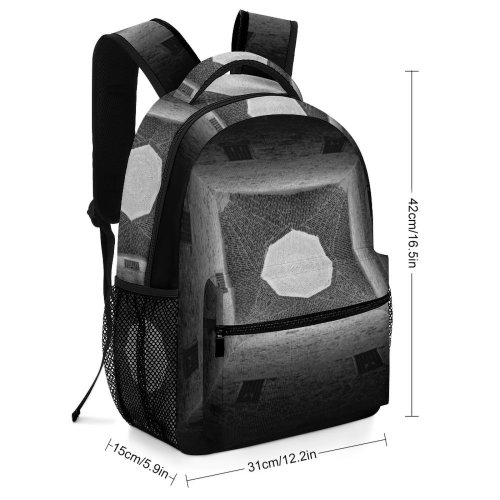 yanfind Children's Backpack Fineart Creative Castle Ceiling Grey Alexandria Abstract Art Egypt Blackandwhite Hole Preschool Nursery Travel Bag