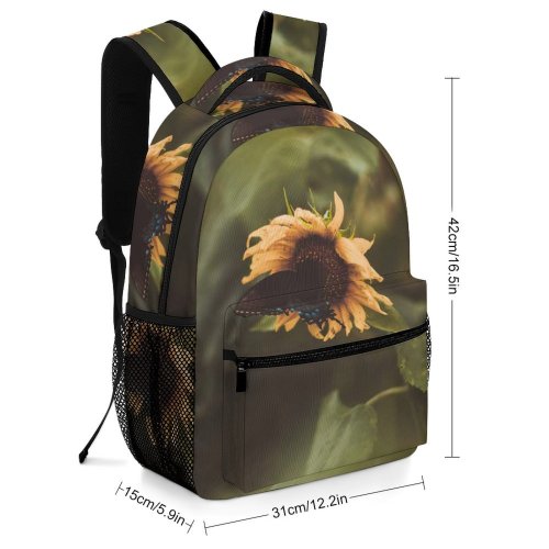 yanfind Children's Backpack Flower   Flora Plant Dandelion Butterfly Field Sunrise Sunset Pollen Fly Preschool Nursery Travel Bag