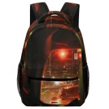 yanfind Children's Backpack Drive Street City Dark Lights Traffic Evening Travel Action Transportation Car Preschool Nursery Travel Bag