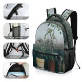 yanfind Children's Backpack Plant Closed  Asleep Charming Eyes Carnivore Pet  Outdoors Quiet Wall Preschool Nursery Travel Bag