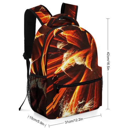yanfind Children's Backpack Fireworks Lights Sparkle Explosion Light Weird Sky Fun Th July Event Fte Preschool Nursery Travel Bag