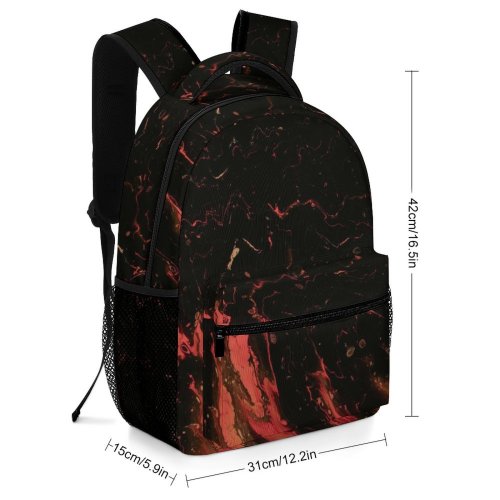 yanfind Children's Backpack Eruption Lava Abstract  Acrylic Darkness Fire Texture Outdoors Art Preschool Nursery Travel Bag