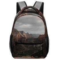 yanfind Children's Backpack Erosion Rocky Scenery Clouds Formation Mountains Cloudiness Peaceful Geological Tranquil Outdoors Scenic Preschool Nursery Travel Bag