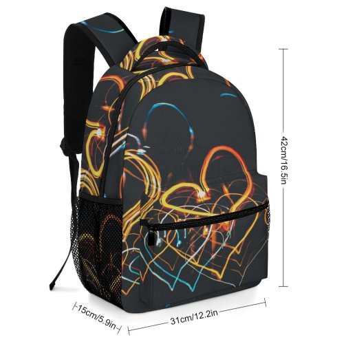 yanfind Children's Backpack Facebook Dark Time Design Artistic Lights Lapse Creativity Colorful Light Defocused Preschool Nursery Travel Bag
