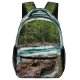 yanfind Children's Backpack Flowing Forest Rocky Mother Landscape Pine Rapids Riverside Riverbank River Outdoors Preschool Nursery Travel Bag