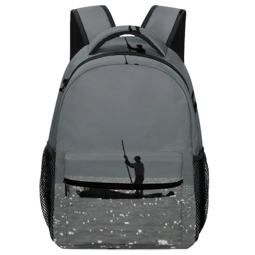 yanfind Children's Backpack Fisherman Lake Chamo Ethiopia Africa Stand Paddle Surfing Sky Sea Calm Recreation Preschool Nursery Travel Bag
