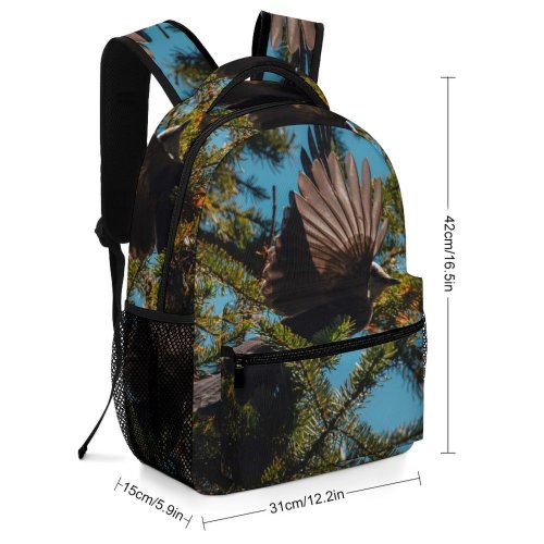 yanfind Children's Backpack Abies Creative Pine Images Conifer Birds Plant Pictures Fir Larch Tree Spruce Preschool Nursery Travel Bag