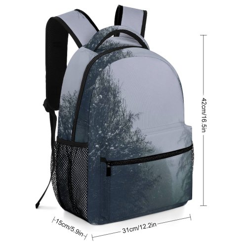 yanfind Children's Backpack Drive Winter Fog Guidance Season Roadway Hazy Curve Driving Mist Transportation Foggy Preschool Nursery Travel Bag