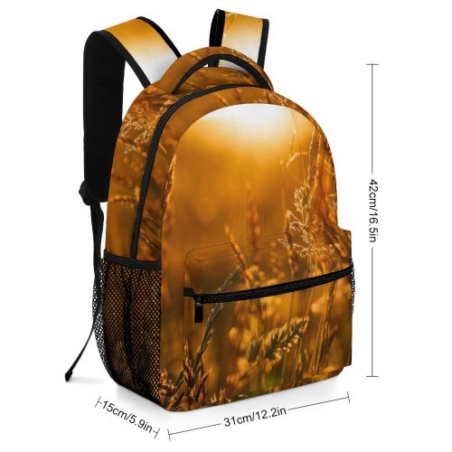 yanfind Children's Backpack  Grass Sunlight Light Plant Grain Produce Vegetable Field Country Side Wheat Preschool Nursery Travel Bag