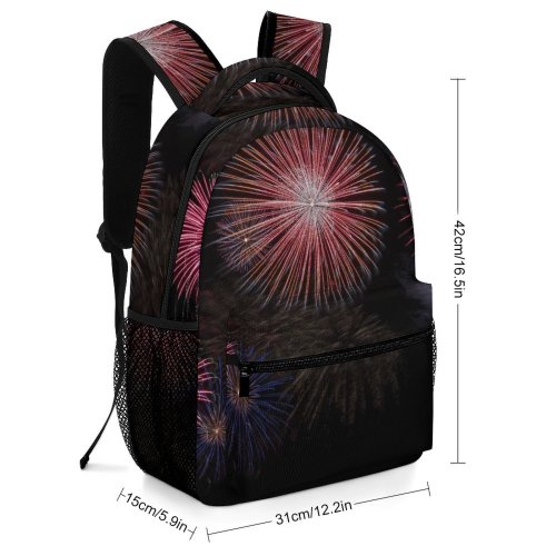 yanfind Children's Backpack Festival Lights Fireworks Colorful Fourth Sparkling Th Eve July Sky Year Preschool Nursery Travel Bag