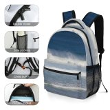 yanfind Children's Backpack Fishing Australia Victoria Portsea Fish Beach Sand Surf Sky Wind Wave Preschool Nursery Travel Bag