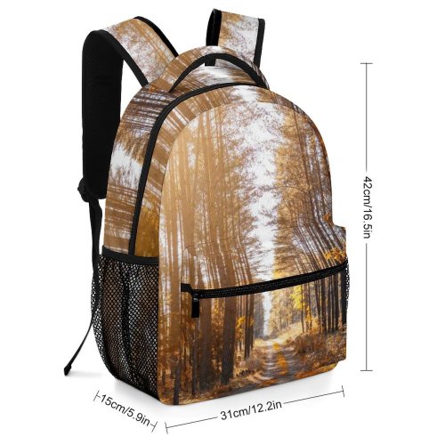 yanfind Children's Backpack Forest Scenery Sunlight Autumn Daylight Sunrays Samsung Scenic Woods Fall Leaves Branches Preschool Nursery Travel Bag