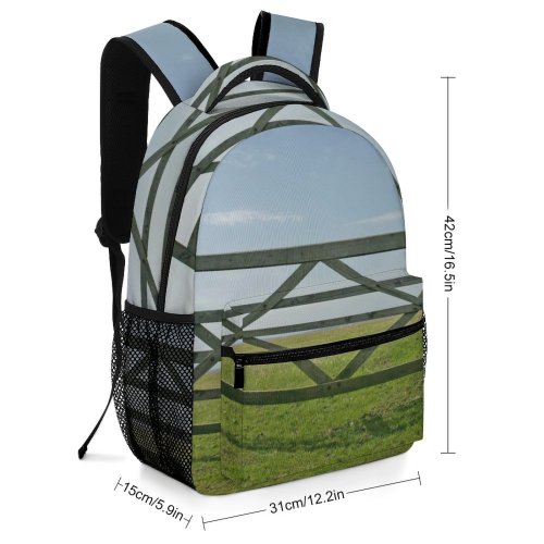 yanfind Children's Backpack East Sussex Downs Hills Fence Sky Pasture Grass Rural Area Grassland Field Preschool Nursery Travel Bag