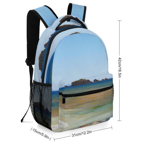 yanfind Children's Backpack Coast Promontory Beach Plenty Domain Island Ocean Public Shoreline Zealand Outdoors Preschool Nursery Travel Bag
