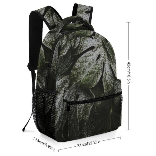 yanfind Children's Backpack Greenery Speckled Leaf Leaves Grey Frost  Outdoors Snow Preschool Nursery Travel Bag