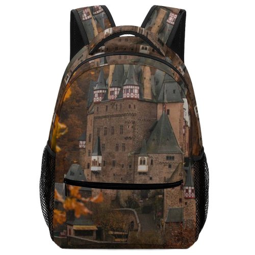 yanfind Children's Backpack Landscape Building Plant Forest Castle Pictures Outdoors Rheinland Tree Scenery Free Preschool Nursery Travel Bag