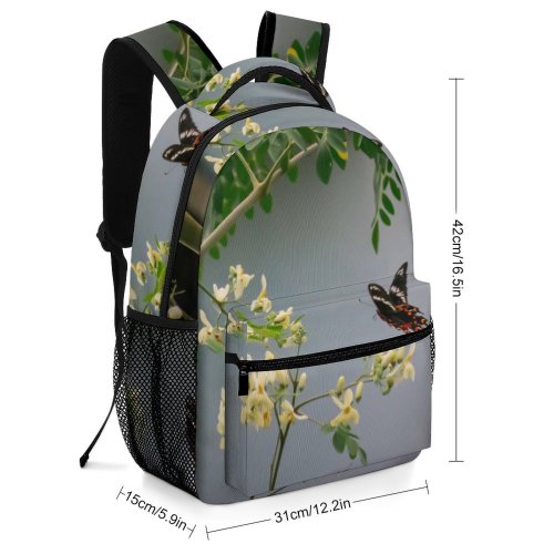 yanfind Children's Backpack Birds Insect Invertebrate Plant Butterfly Monarch Photo Grey Preschool Nursery Travel Bag