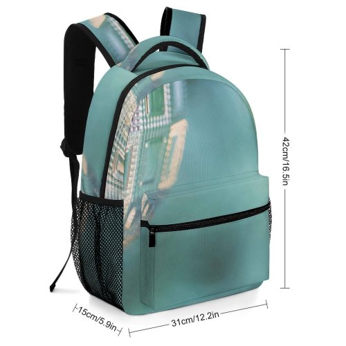 yanfind Children's Backpack  Bokeh Focus Christmas Decoration Pine Shining Ball Lights Season Leaves Ornament Preschool Nursery Travel Bag