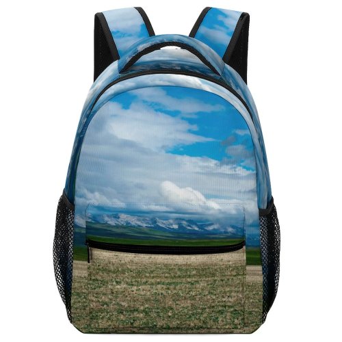 yanfind Children's Backpack Landscape Wilderness Plains Alberta Tundra Pictures Grassland Cloud Outdoors Cumulus Preschool Nursery Travel Bag