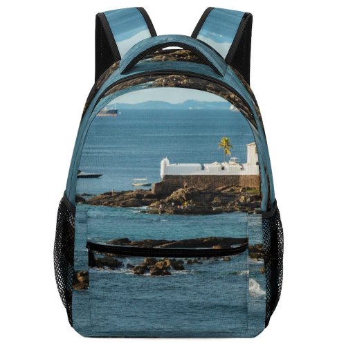 yanfind Children's Backpack Bay Coast Erosion Sand Rocky Scenery Sunlight Grass Landscape Daylight Daytime Formations Preschool Nursery Travel Bag