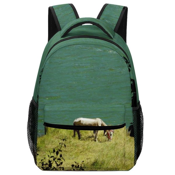 yanfind Children's Backpack Field Grassland Outdoors Countryside Farm Grazing Meadow Pasture Ranch Rural Horse Land Preschool Nursery Travel Bag