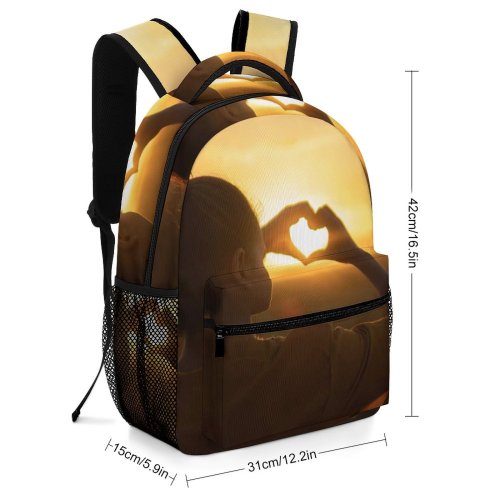 yanfind Children's Backpack Backlit Golden Clouds Hands Sunset Landscape Evening Love Light Portrait  Sunrise Preschool Nursery Travel Bag
