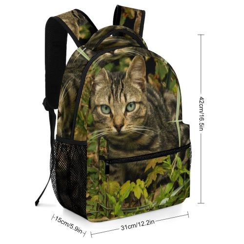 yanfind Children's Backpack Young Grass Pet Funny Kitten Portrait Cute Little Adorable Staring Cat Preschool Nursery Travel Bag