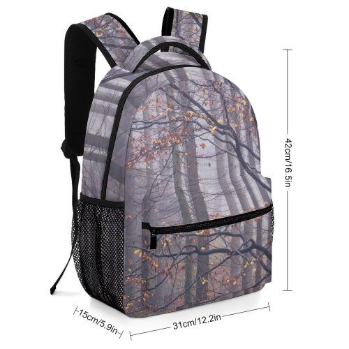 yanfind Children's Backpack Grey Tree Saxon Switzerland National Park Flora Plant Birch Woodland Forest Leaves Preschool Nursery Travel Bag