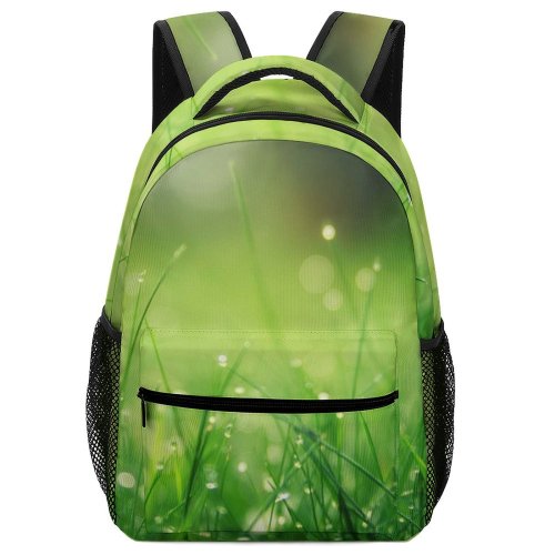 yanfind Children's Backpack Freshness Dew Grass Hayfield Field Drop Growth Garden Flora Dawn Preschool Nursery Travel Bag