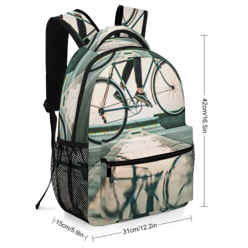 yanfind Children's Backpack Bike Landscape Transportation Outdoors System  Bicycle Biker Wear Jumping Reflection Young Preschool Nursery Travel Bag