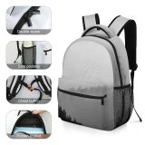 yanfind Children's Backpack Grey Fog Outdoors Mist  Hill Forest Preschool Nursery Travel Bag