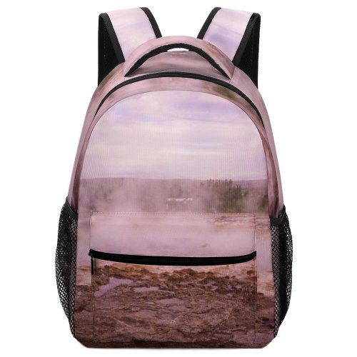 yanfind Children's Backpack Eruption Domain Pictures Outdoors Volcano Public Geyser  Images Wallpapers Purple Preschool Nursery Travel Bag