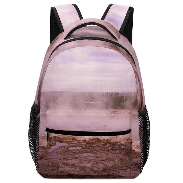 yanfind Children's Backpack Eruption Domain Pictures Outdoors Volcano Public Geyser  Images Wallpapers Purple Preschool Nursery Travel Bag
