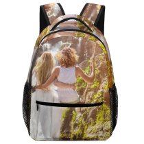 yanfind Children's Backpack Dress Girl Together Blond Swinging Waterfalls Daylight Lovers Couple Female Preschool Nursery Travel Bag