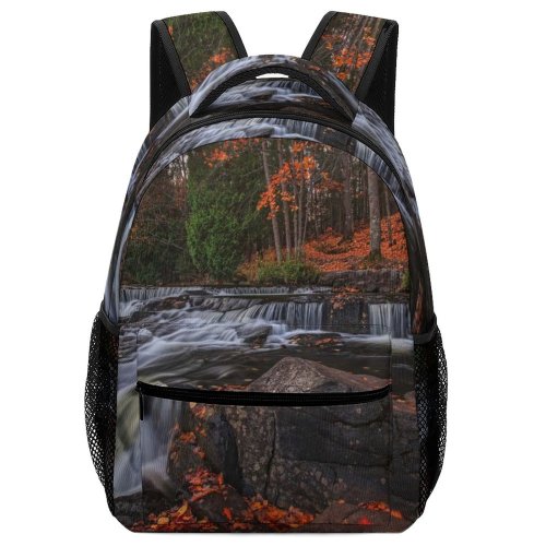 yanfind Children's Backpack Creek Outdoors  Bond Falls Waterfalls Trout United States River Waterfall Flora Preschool Nursery Travel Bag