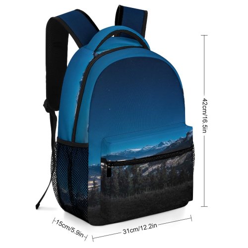 yanfind Children's Backpack Dark Forest Sunset Landscape Evening Travel Astronomy Outdoors Starry Dawn Sky Preschool Nursery Travel Bag