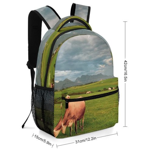 yanfind Children's Backpack Field Cattle Cow Grassland Outdoors Countryside Farm Rural Grazing Meadow Pasture Ranch Preschool Nursery Travel Bag