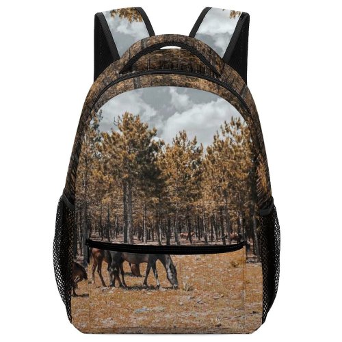 yanfind Children's Backpack Field Savanna Horse Domain Rural Public Sok Outdoors Farm Grazing Pasture Preschool Nursery Travel Bag