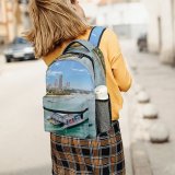yanfind Children's Backpack Bay Tourism City Vacation Travel Luxury Boat Transportation Outdoors Seashore Architecture Harbor Preschool Nursery Travel Bag