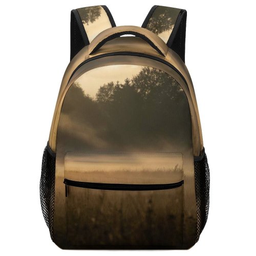 yanfind Children's Backpack Fog Outdoors Sunrise Mist Sky Sunlight Forest Meadow Moody Foggy Landscape Plant Preschool Nursery Travel Bag