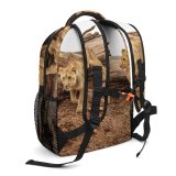 yanfind Children's Backpack  Tree Wild Lioness Cat Wildlife Fur Big Logs Carnivore Lion Trunks Preschool Nursery Travel Bag