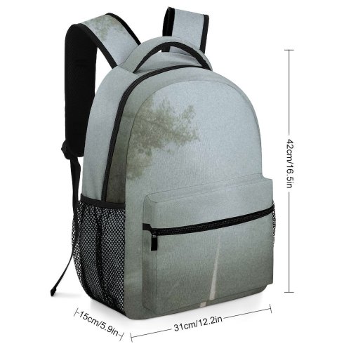 yanfind Children's Backpack Fog Mist Outdoors Grey Road Creepy Sad Grainy Grain Depression Neighbourhood Alone Preschool Nursery Travel Bag