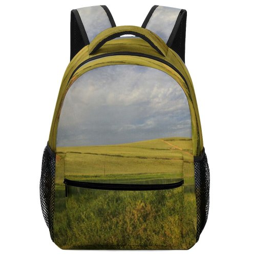 yanfind Children's Backpack Field Grassland Outdoors Countryside Farm Meadow Rural Grass Plant Landscape Hill Pasture Preschool Nursery Travel Bag