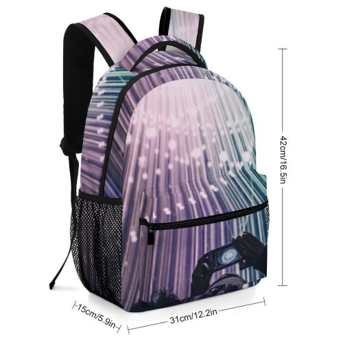 yanfind Children's Backpack Electronics Led Curves Design Abstract Light Luminescence Lights Futuristic Lines Preschool Nursery Travel Bag