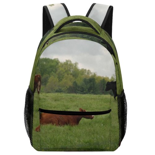 yanfind Children's Backpack Cattle Cow Field Grassland Outdoors Countryside Farm Meadow Rural Pasture Ranch Grazing Preschool Nursery Travel Bag