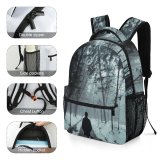 yanfind Children's Backpack Frozen Magical Park Winter Fog Dark Forest Guidance Season Landscape Daylight Mist Preschool Nursery Travel Bag