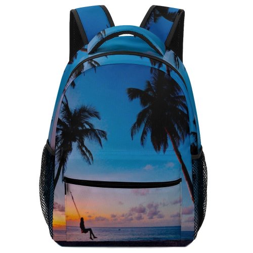 yanfind Children's Backpack For Maldives Vacation Coconut Palm Desktop Sunset Island Paradise Beach Sunrise Tropical Preschool Nursery Travel Bag