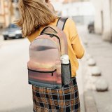 yanfind Children's Backpack Golden Afterglow Clouds Sunset Travel Beach Sunrise Hour Sundown Horizon Seashore Dawn Preschool Nursery Travel Bag