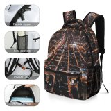 yanfind Children's Backpack From Citylights Evening Urban City Meet Buildings Illuminated Lights Cityscape Above Preschool Nursery Travel Bag