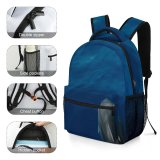 yanfind Children's Backpack  Sea  Whale Ocean Swim Texture Preschool Nursery Travel Bag